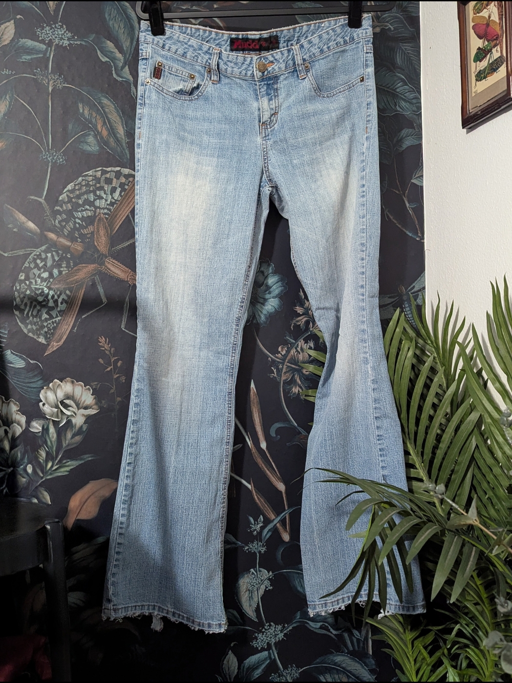 VTG Y2K Mudd Low Rise Flare Jeans Light Wash Denim Junior 11